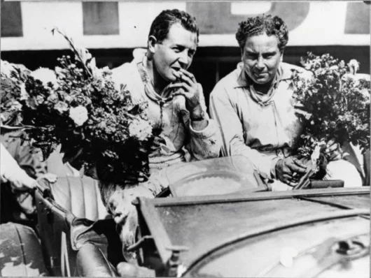 Kidston and Barnato after winning the 1930 Le Mans race
