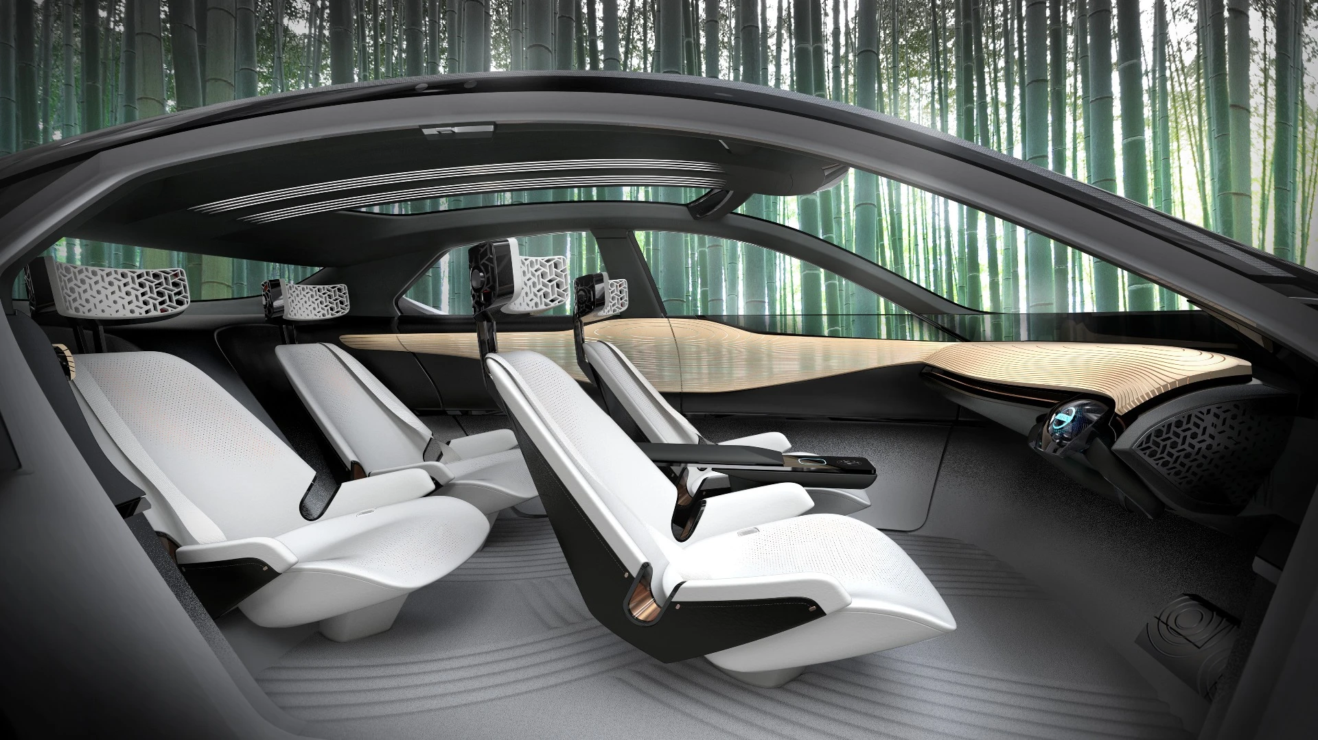 The four bucket seats also add to the interior spaciousness