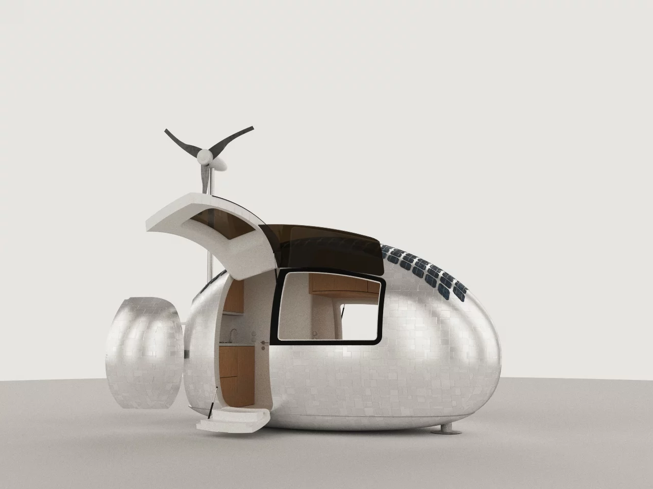 Architectural render of the Ecocapsule
