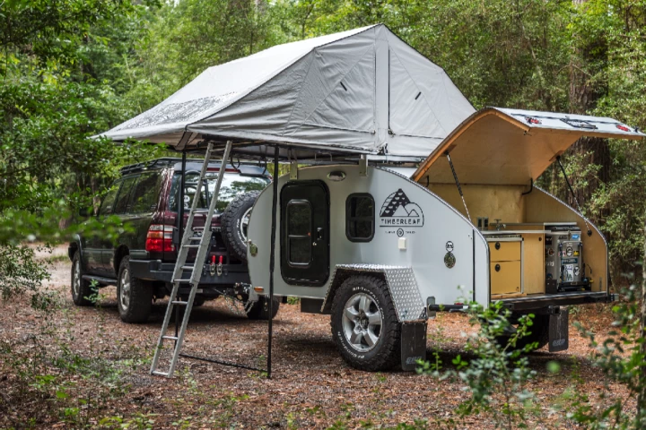 Timberleaf builds its trailers with roof racks and roof tents in mind
