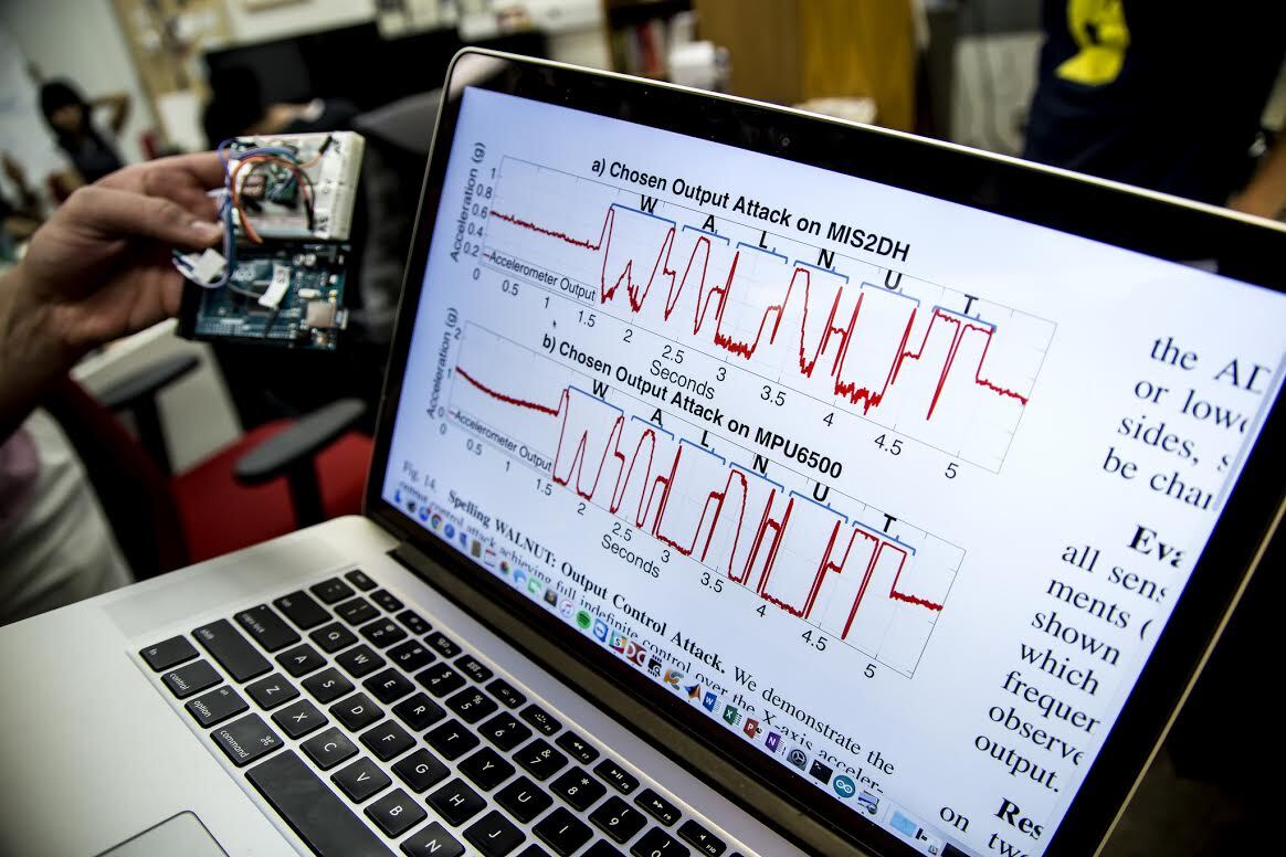 The team created a malicious audio file that caused a Samsung Galaxy to record the word "WALNUT" in its accelerometer data
