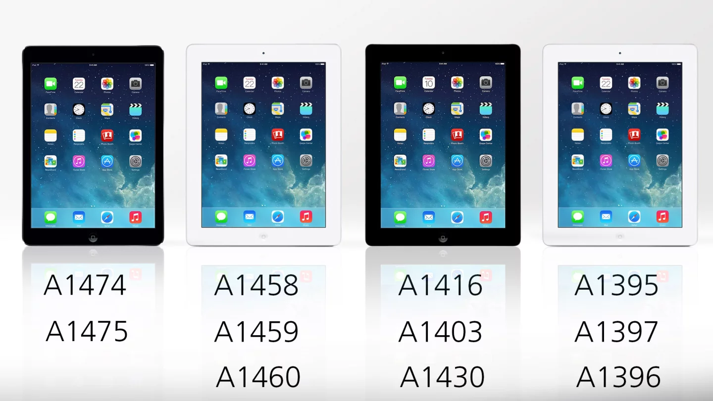 In case you aren't sure which iPad you have, look for one of these model numbers in tiny writing on the back