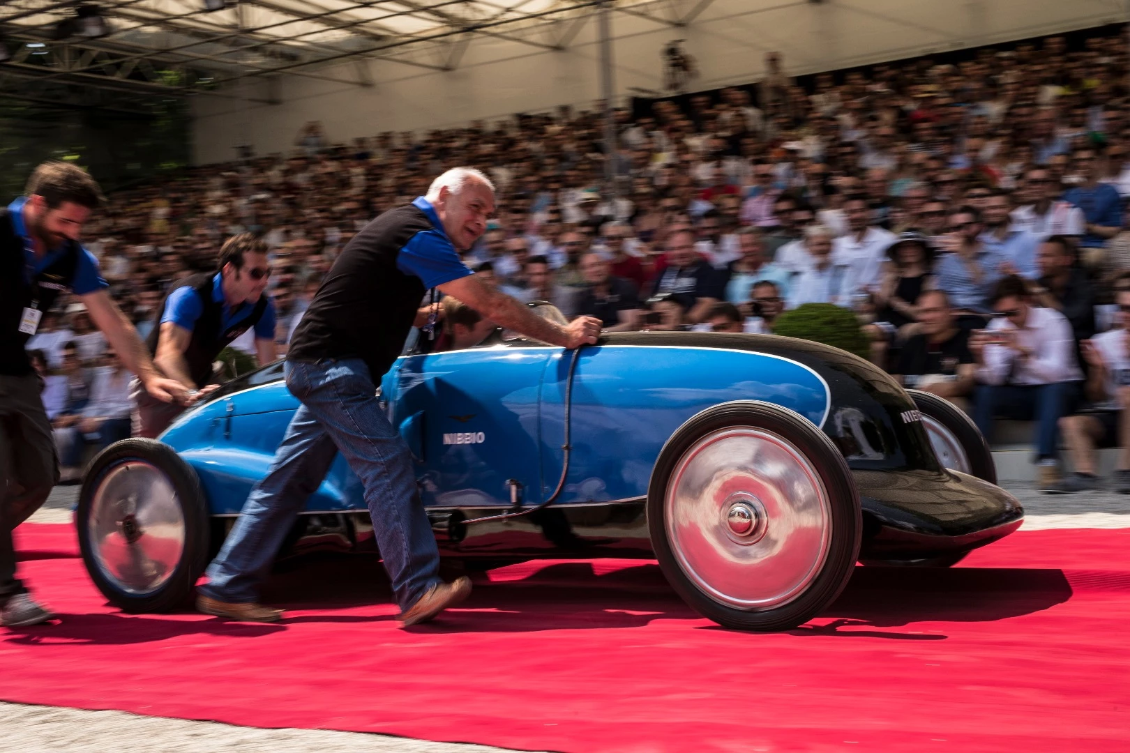 The car voted "Best of Show" by the public on Saturday at Villa d'Este has a remarkable history. The car was designed and constructed in 1935 by Italian journalist, publisher, designer and racer Giovanni Lurani Cernuschi, VIIIth Count of Calvenzano (1905 – 1995) who went on to break numerous records driving the car. Though it is now 82 years-of-age, the car remains in the same family and was presented at Villa d'Este by the grandson of Cernuschi, Federico Göttsche Bebert, pictured in the car.