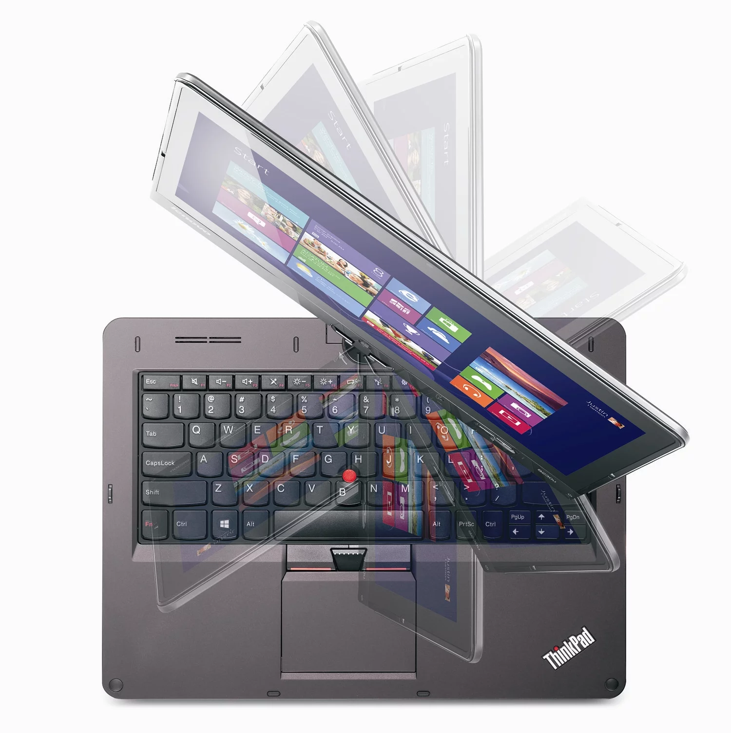 The Twist features a bright 12.5-inch Corning Gorilla Glass IPS multitouch display that can be rotated and twisted around a central hinge