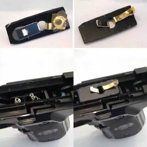 The power contacts mounted in the pistol body