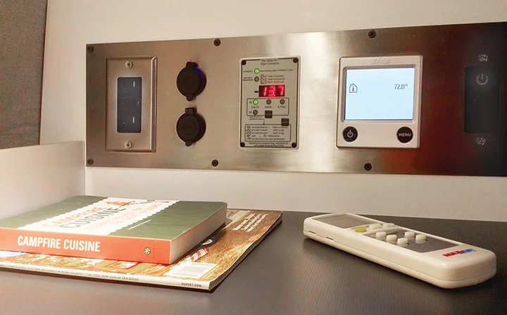 The Nest has an electrical system with battery monitor