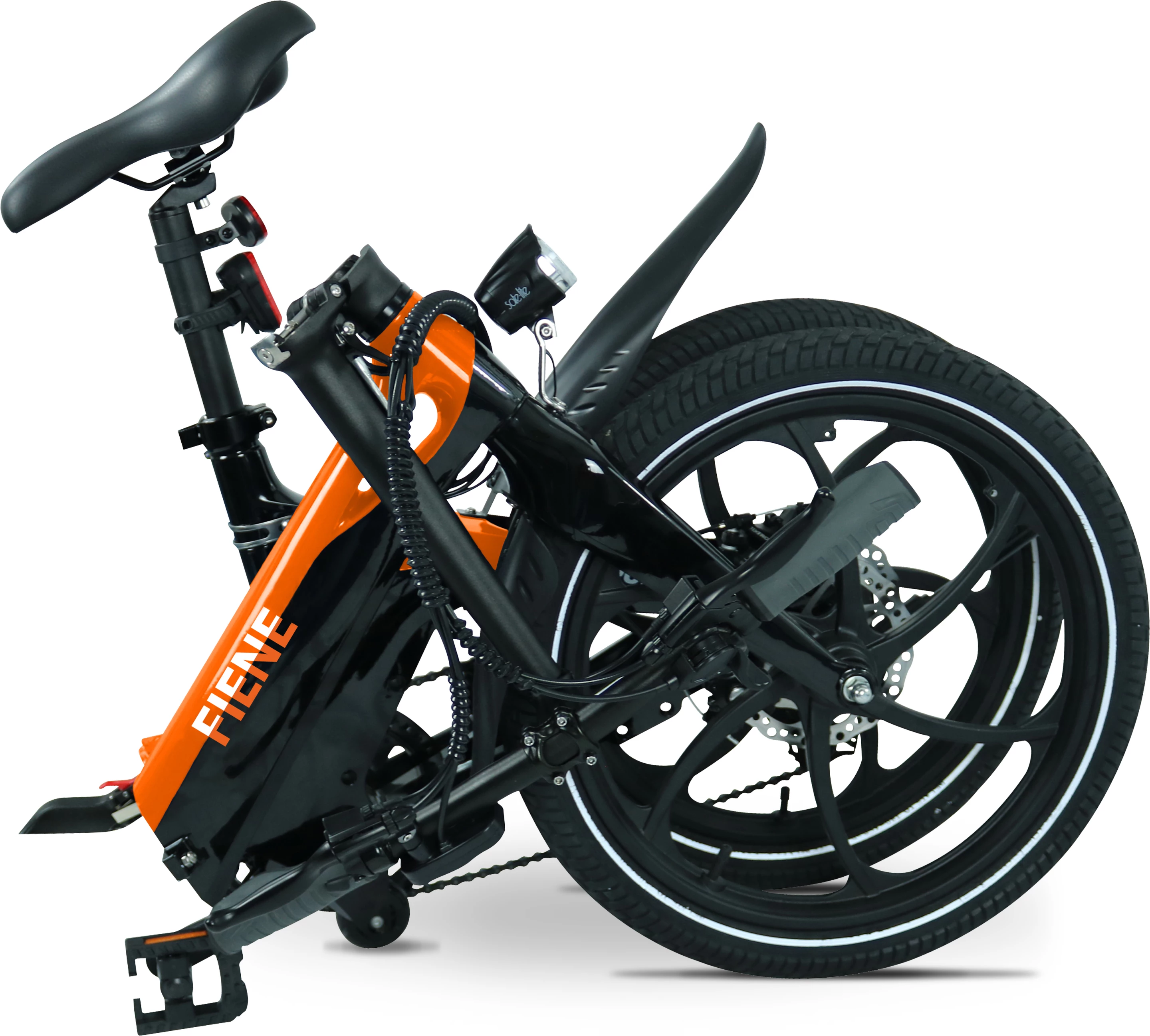 The Henri/Fiete/Fiene folds down to 20 x 30 x 23 inches for between-ride transport