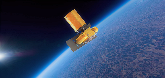 An Arkyd-101 space telescope in low Earth orbit