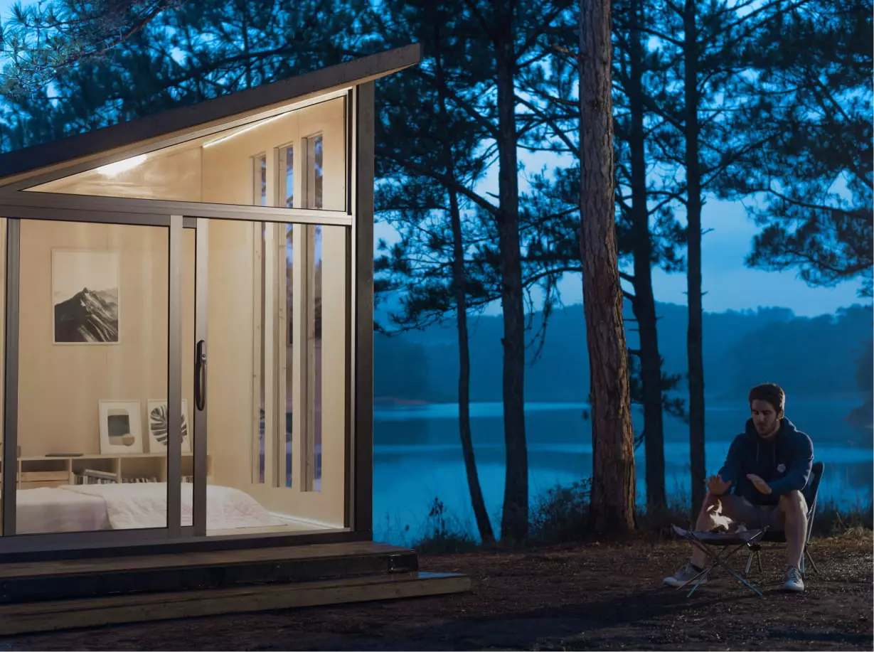 Pod can serve as an outdoor guest room