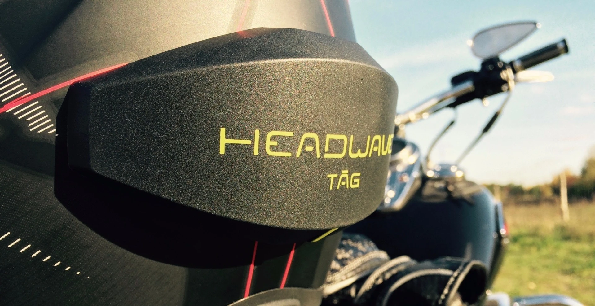 The Tag is made of made out of thermoplastic polyurethane and it measures 123 x 61 mm (4.8 x 2.4 in), extending just over 2 cm (0.8 in) out from the helmet