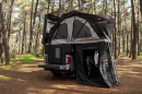 The Atlas includes a rear door to duck inside and a ladder to directly access the tent bed