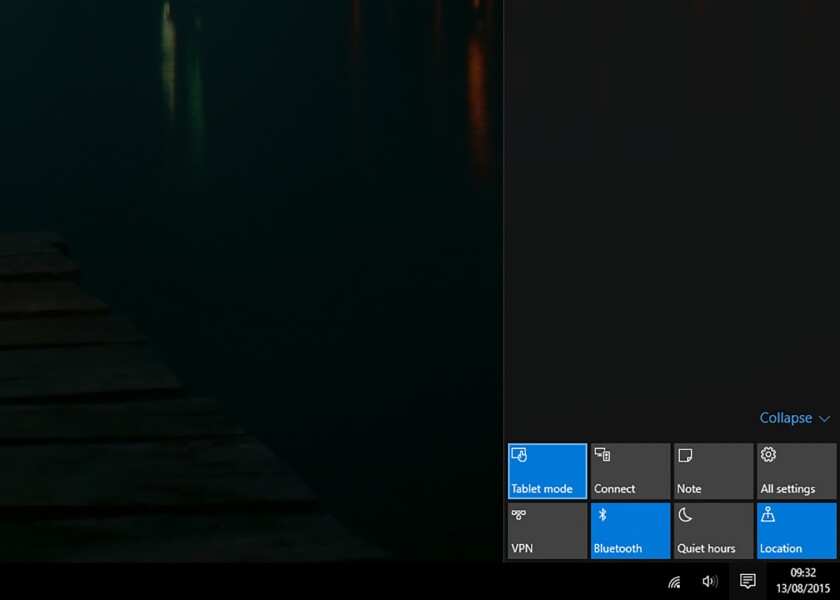 You can switch to and from tablet mode with a click