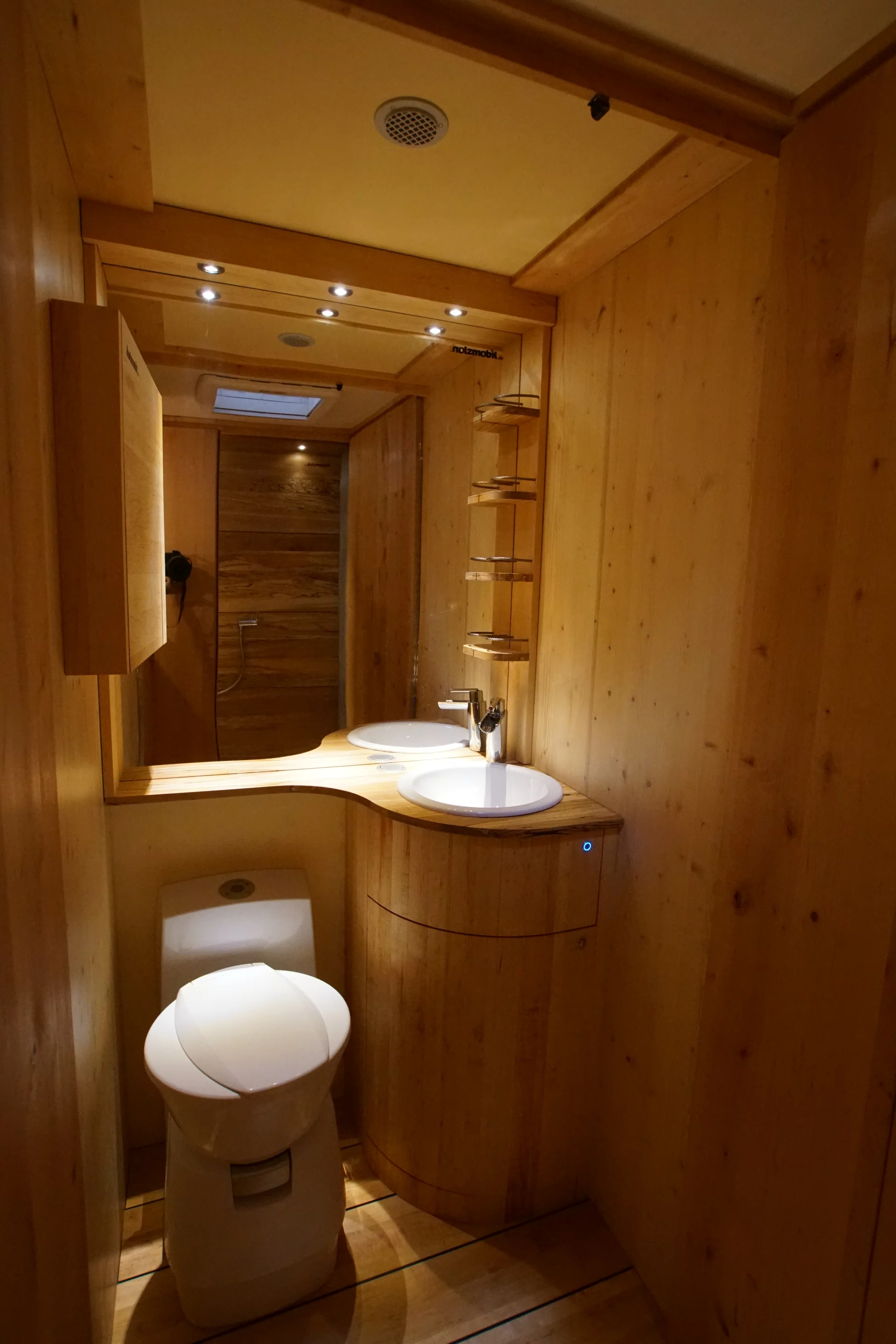 The wood breaks for the toilet, mirror and sink ...but not much else