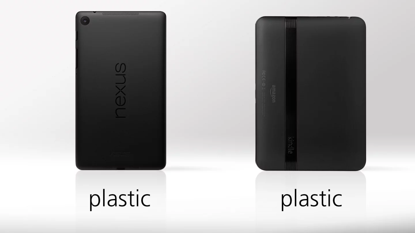 Both tablets have black matte plastic finishes
