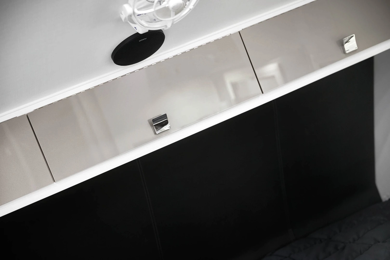 Storage above the queen bed