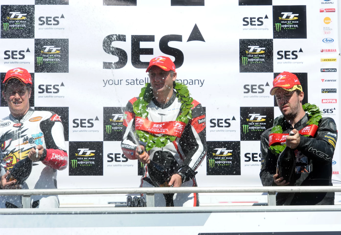 The podium of the 2013 TT ZERO race