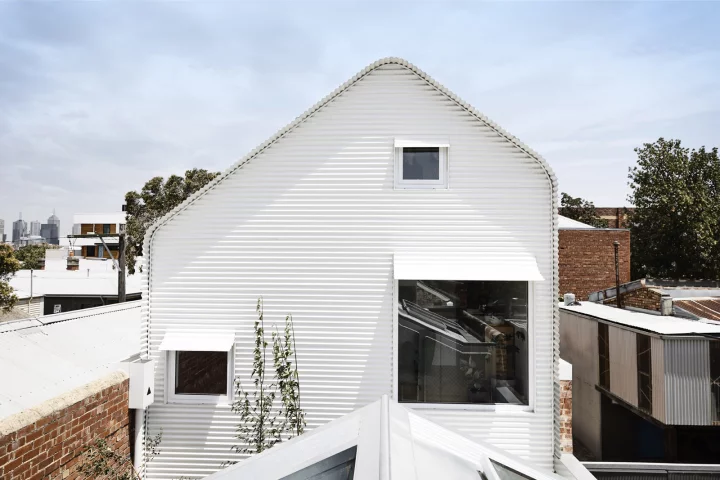 The Grant House extension features solar panels and a rainwater collection system