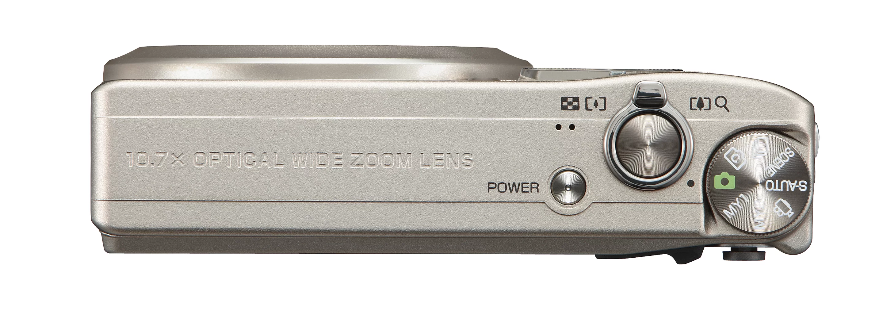 The Champagne silver CX4 from the top with the lens closed