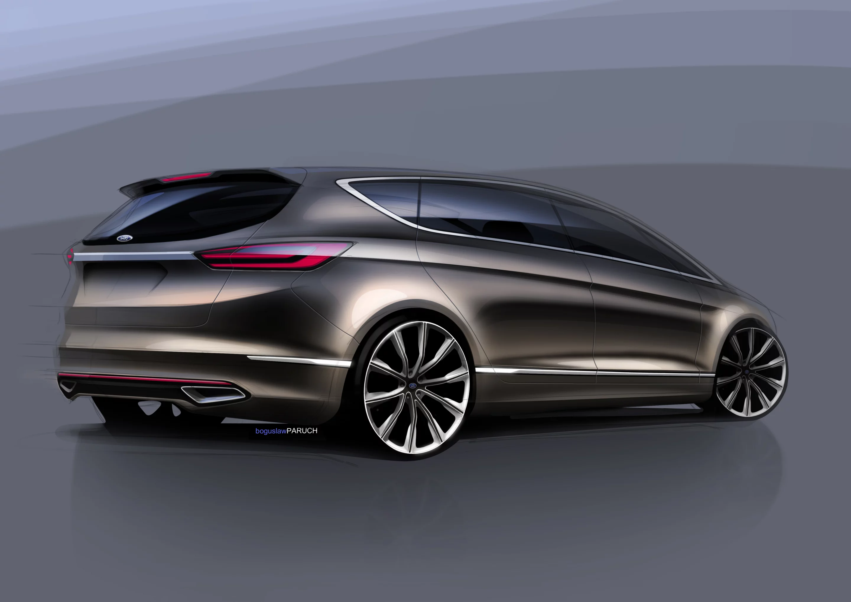 The Ford S-Max Concept color sketch