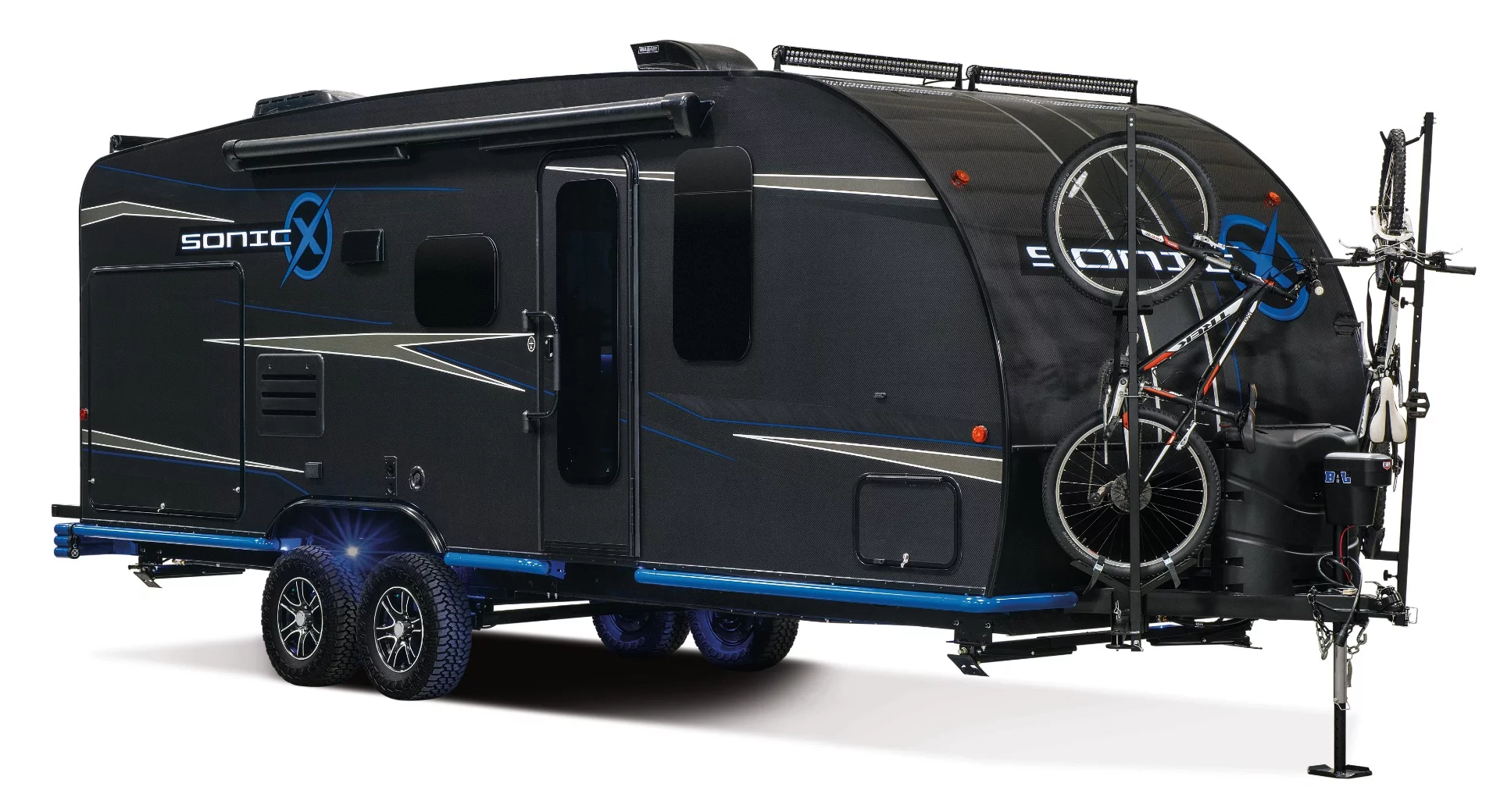 The Sonic X combines a number of rare design elements to hit the road as a more eco-friendly, self-sustaining adventure trailer