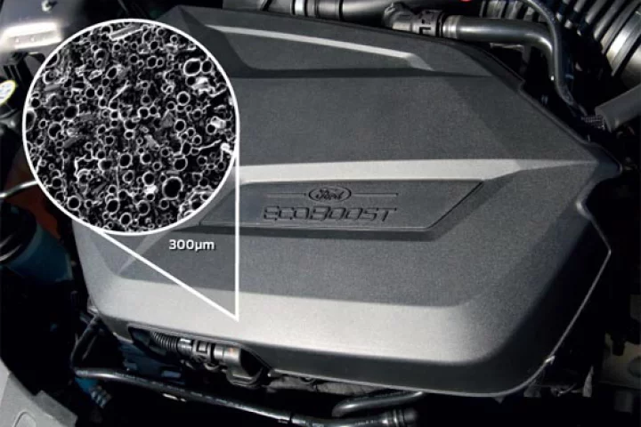 The MuCell technology inspired by the Aero bar will first appear in Ford vehicle engine covers