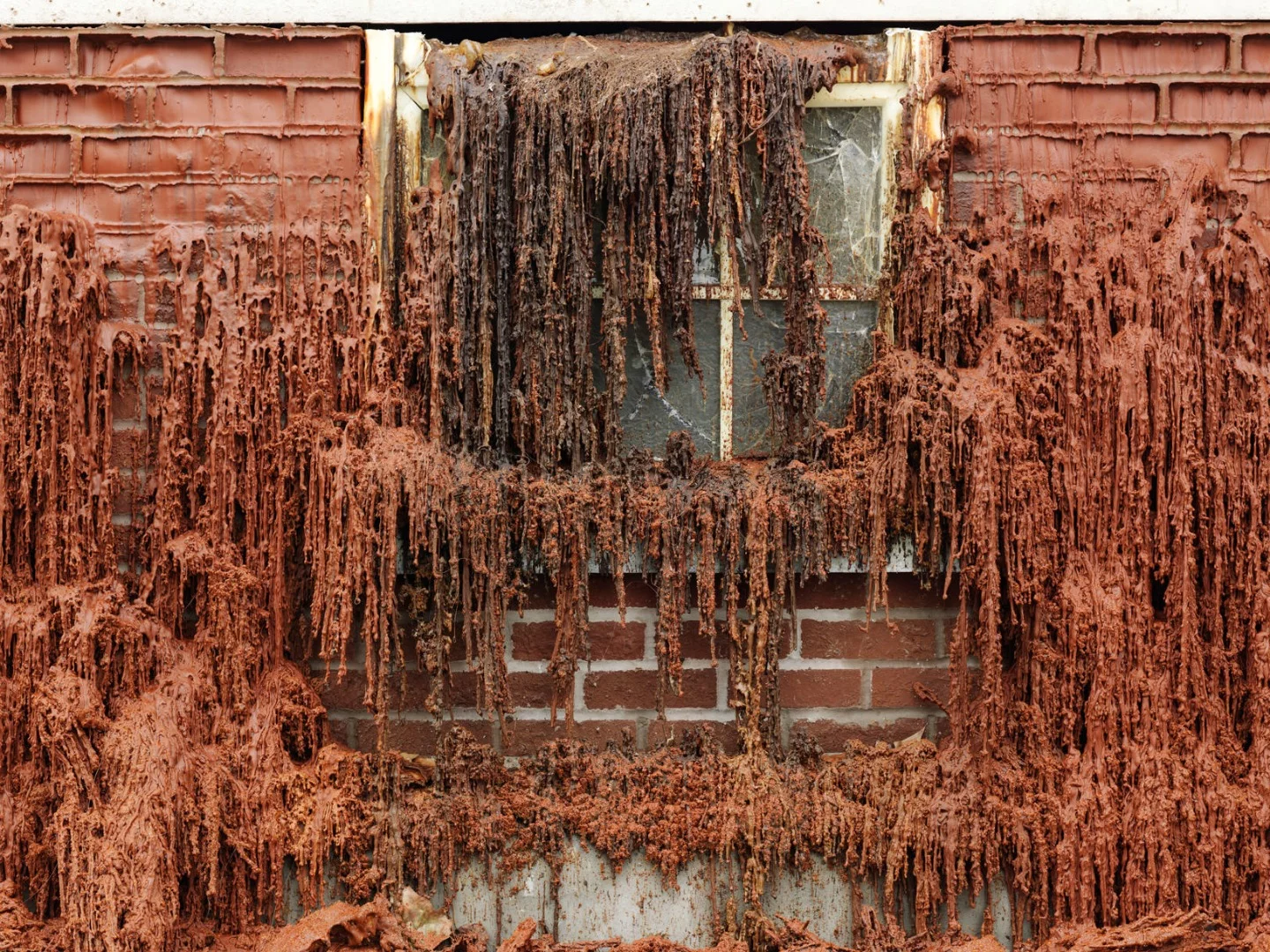 A pound of flesh for 50p displayed a slowly melting house, made out of wax bricks, disappearing over two months