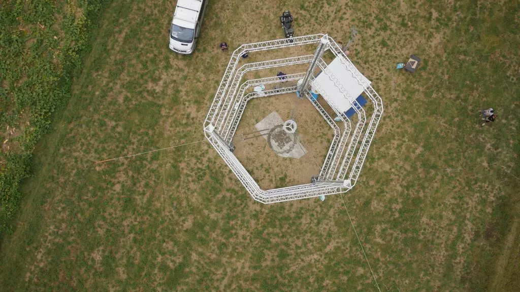 Aerial view of WASP's Big Delta 3D printer