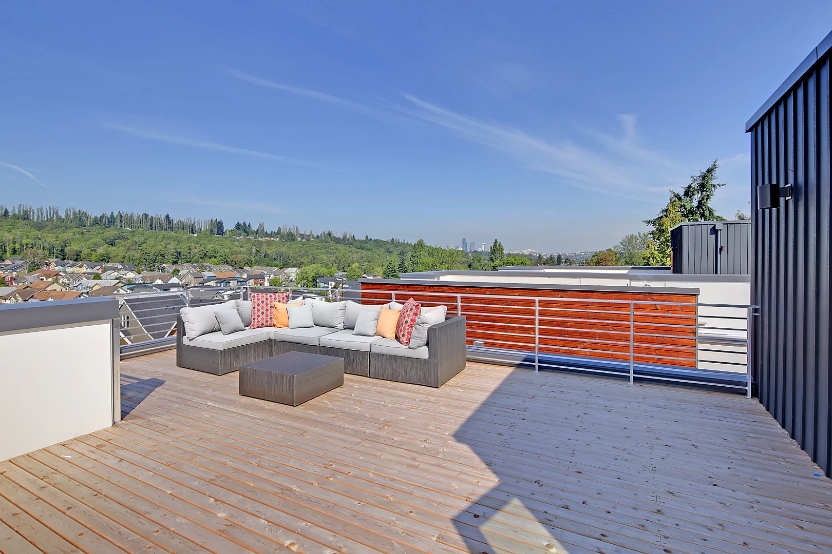 A roof-deck at one of the New Rainier Vista houses