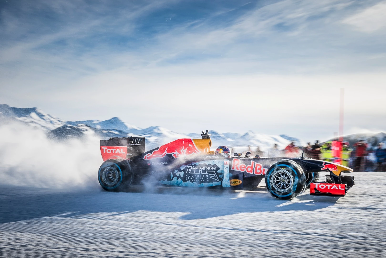 The RB7 adjusts to the Austrian snow