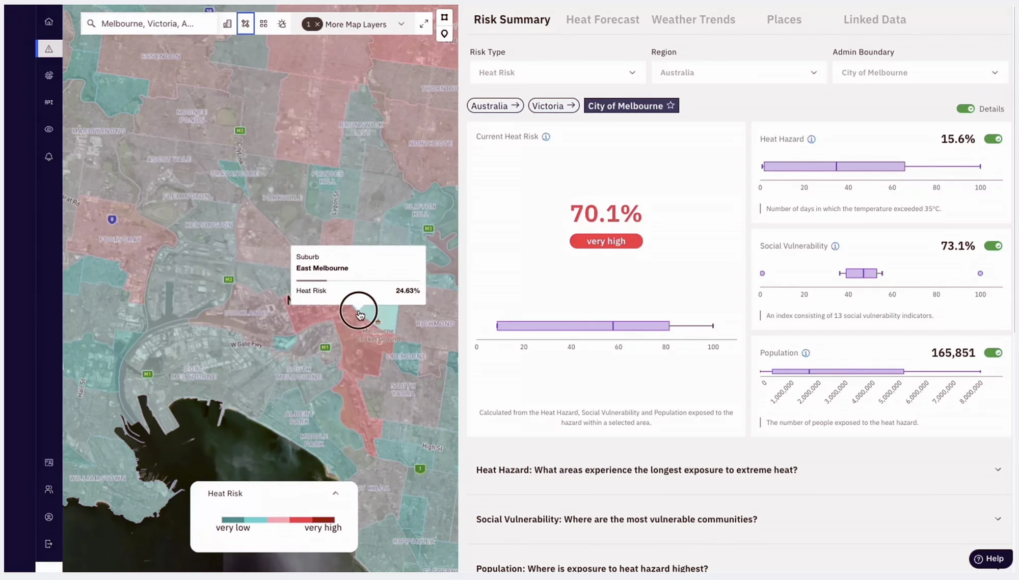 ClimaSens' advanced AI models combine historical, real-time and future climate data to assess risk