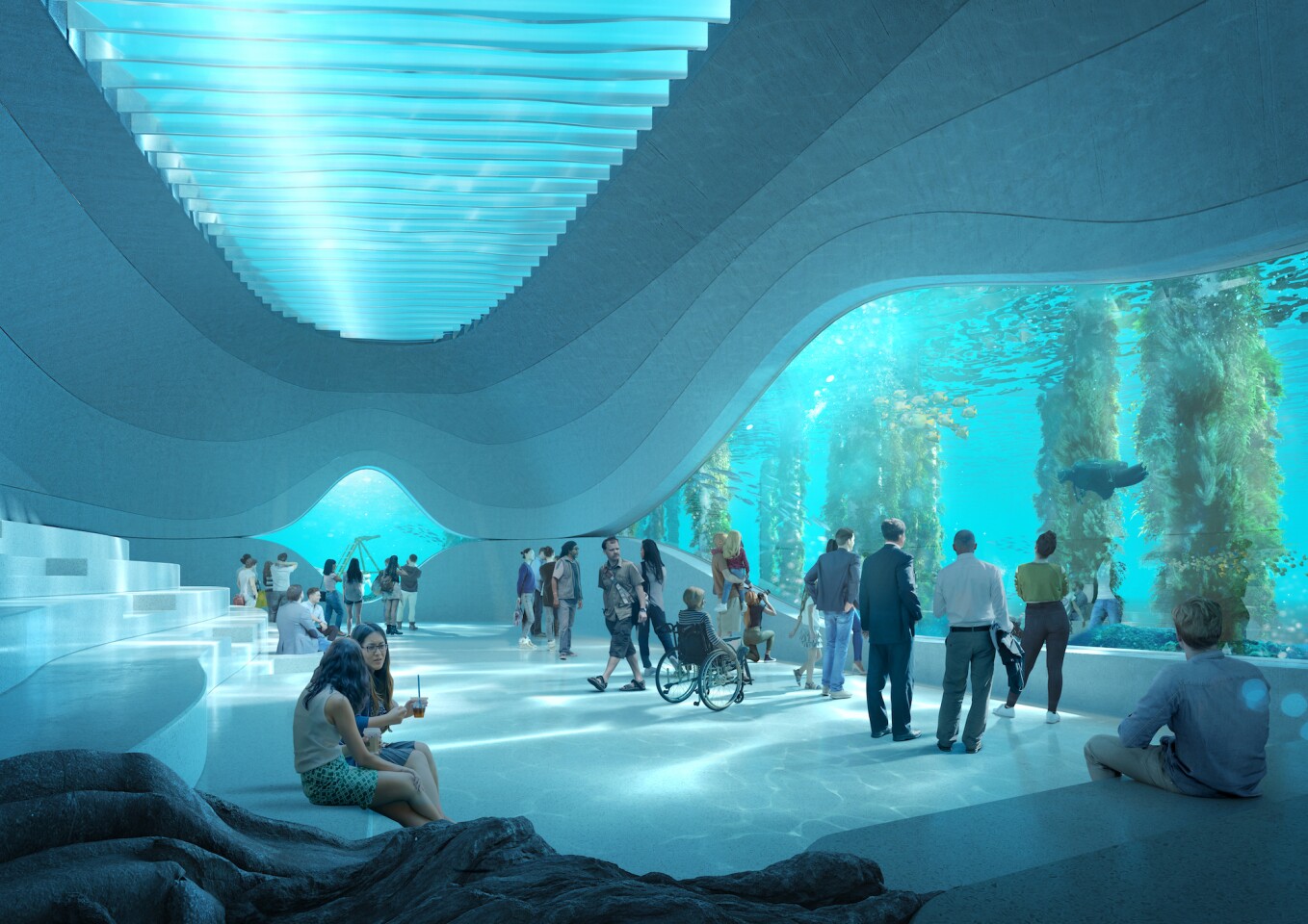 The Australian Underwater Discovery Centre will measure 900 sq m (roughly 9,680 sq ft) and feature an underwater restaurant, viewing points, and an art gallery