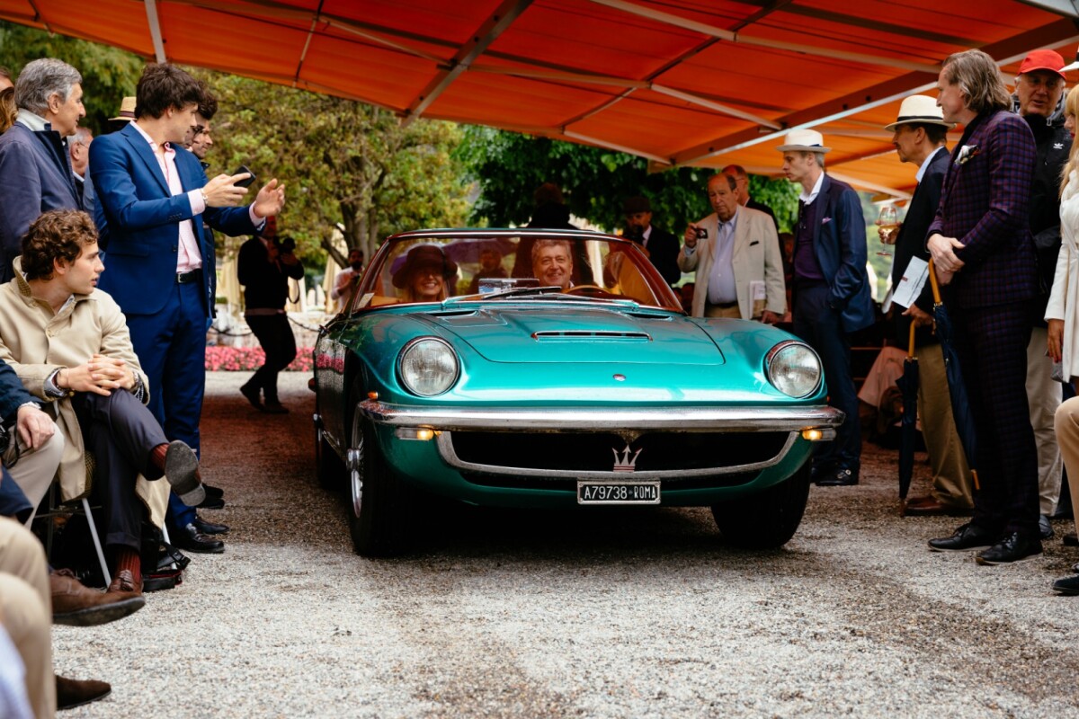 The winner of the Trofeo Automobile Club Como for the car driven from farthest away was won by this 1966 Maserati 4000 Spider by Frua, owned by Oliver Ruppertzhoven of Germany