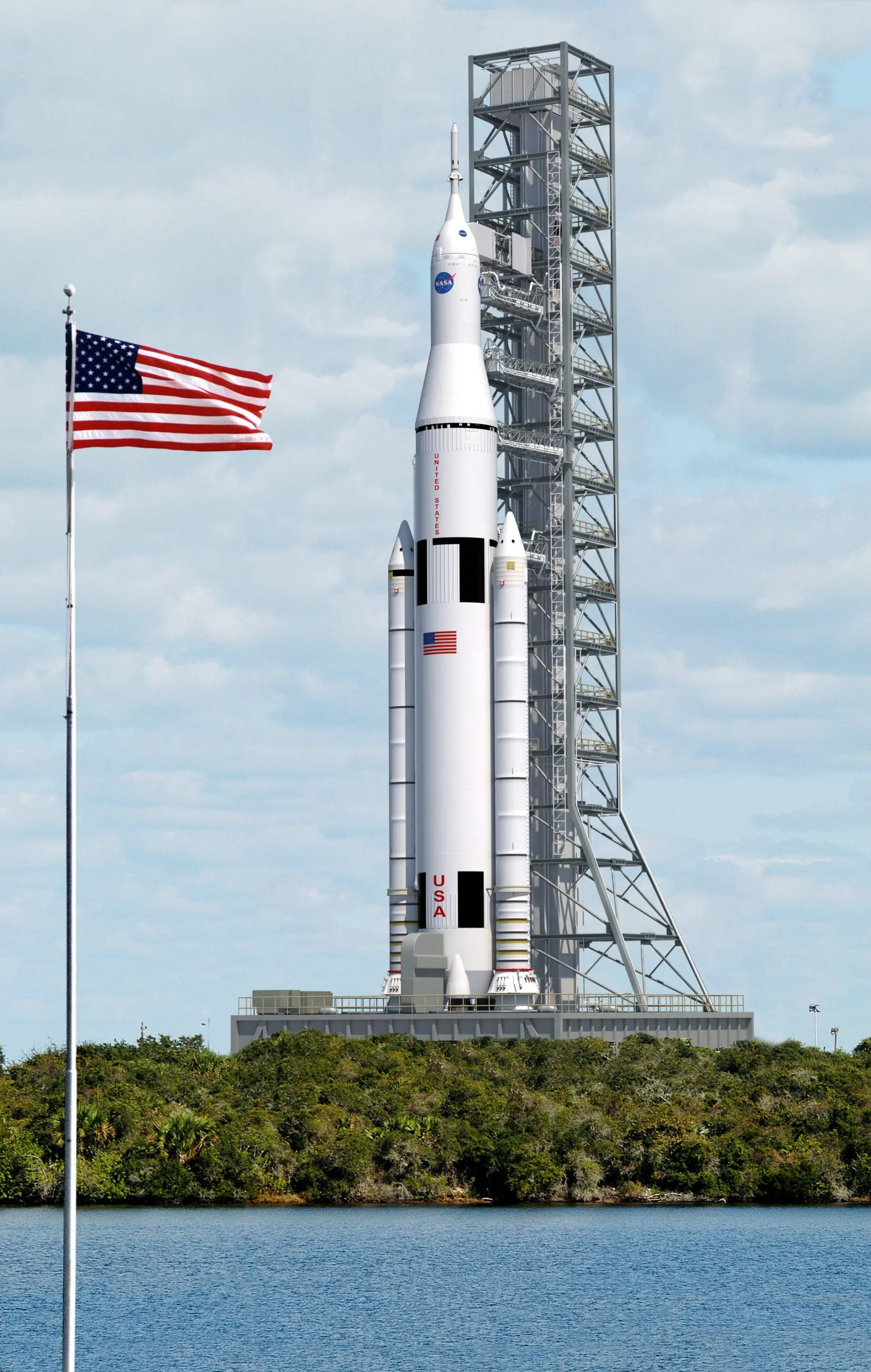 Artist's concept of the SLS on the launch pad (Image: NASA)
