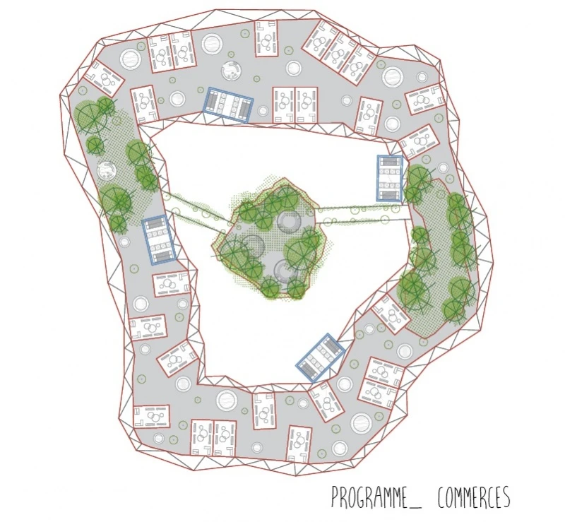 Architectural drawing of the City Sand Tower (Image: Manal Rachidi Oxo Architects and Nicolas Laisné Associes)