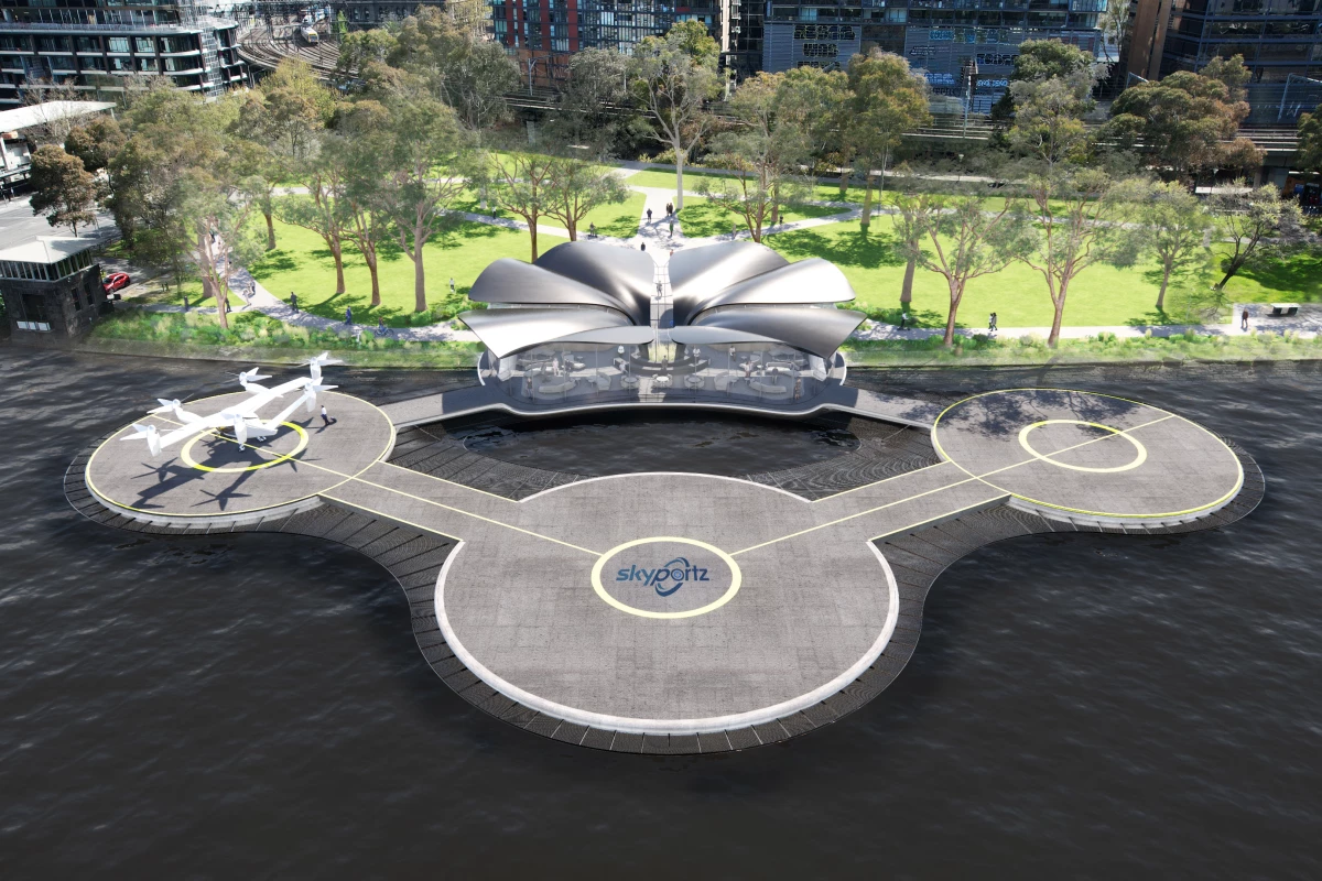 The Batman Park vertiport will be located on the waterfront in Melbourne, Australia