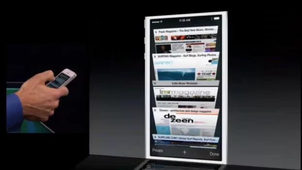 The new Safari on iOS 7 can handle unlimited tabs