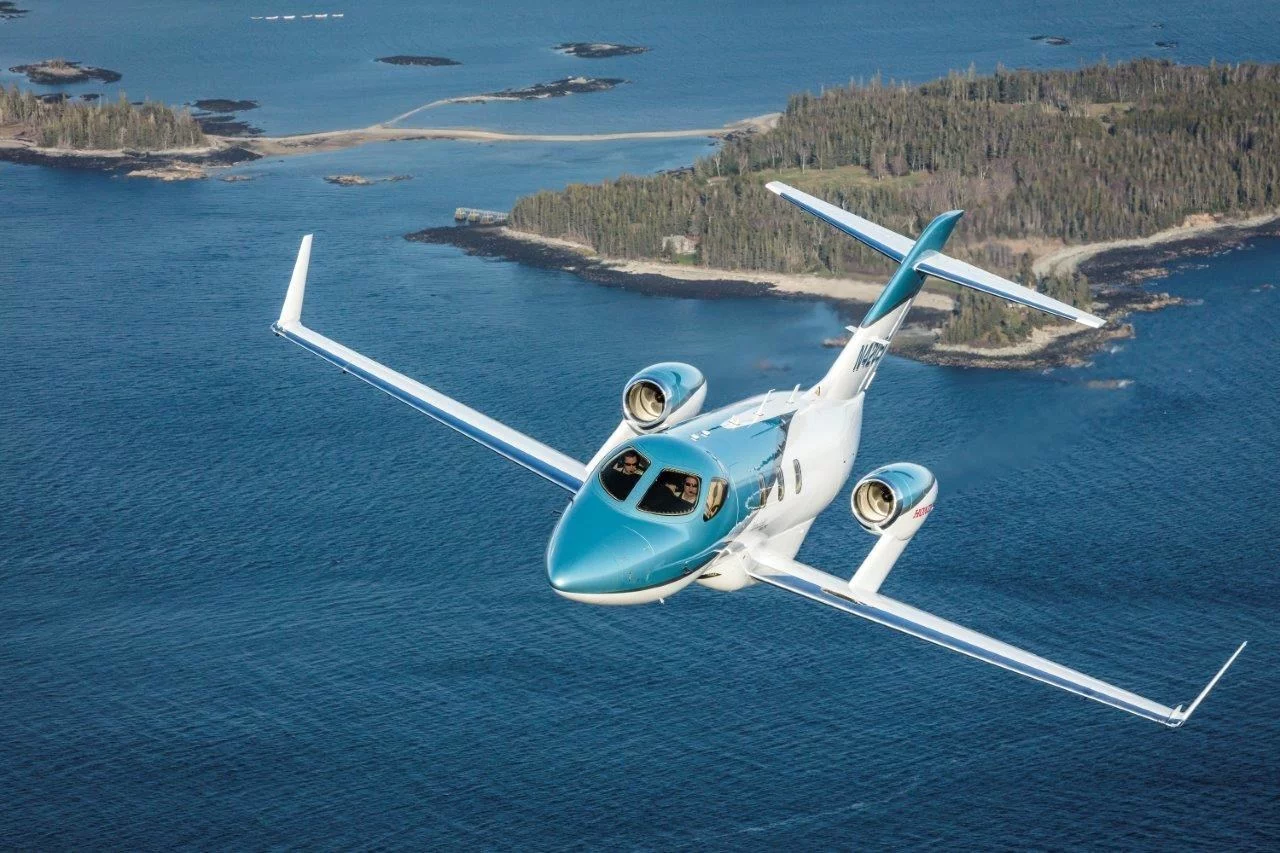 The HondaJet Elite will come in three color variants: Ice Blue, Ruby Red and Monarch Orange