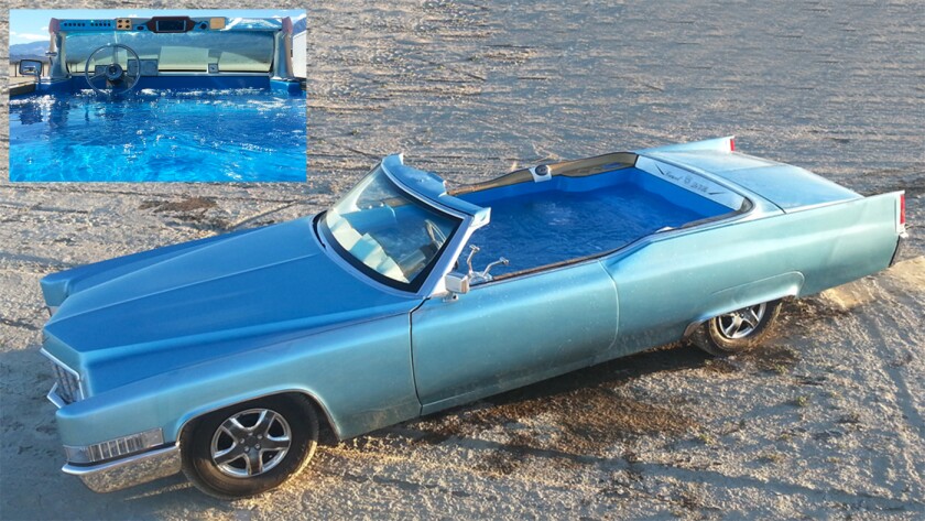 The "Carpool De Ville" is a hot tub on wheels that holds a Guinness World Record for "World's Fastest Mobile Hot Tub" and has appeared on CNN, Good Morning America, Jay Leno's Garage, The Bachelorette, and as the centerpiece of a marketing campaign for Stella McCartney's "Pop" fragrance. It can't be driven on public roads, but it is a genuine hot tub, so could probably earn its keep as a hire vehicle, though its real strength is as a publicity generation machine, and no doubt there's a lot more than $26,400 worth of publicity still to be had from this rather unique vehicle.