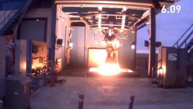 The Merlin 1D engine, being tested at the SpaceX rocket development facility