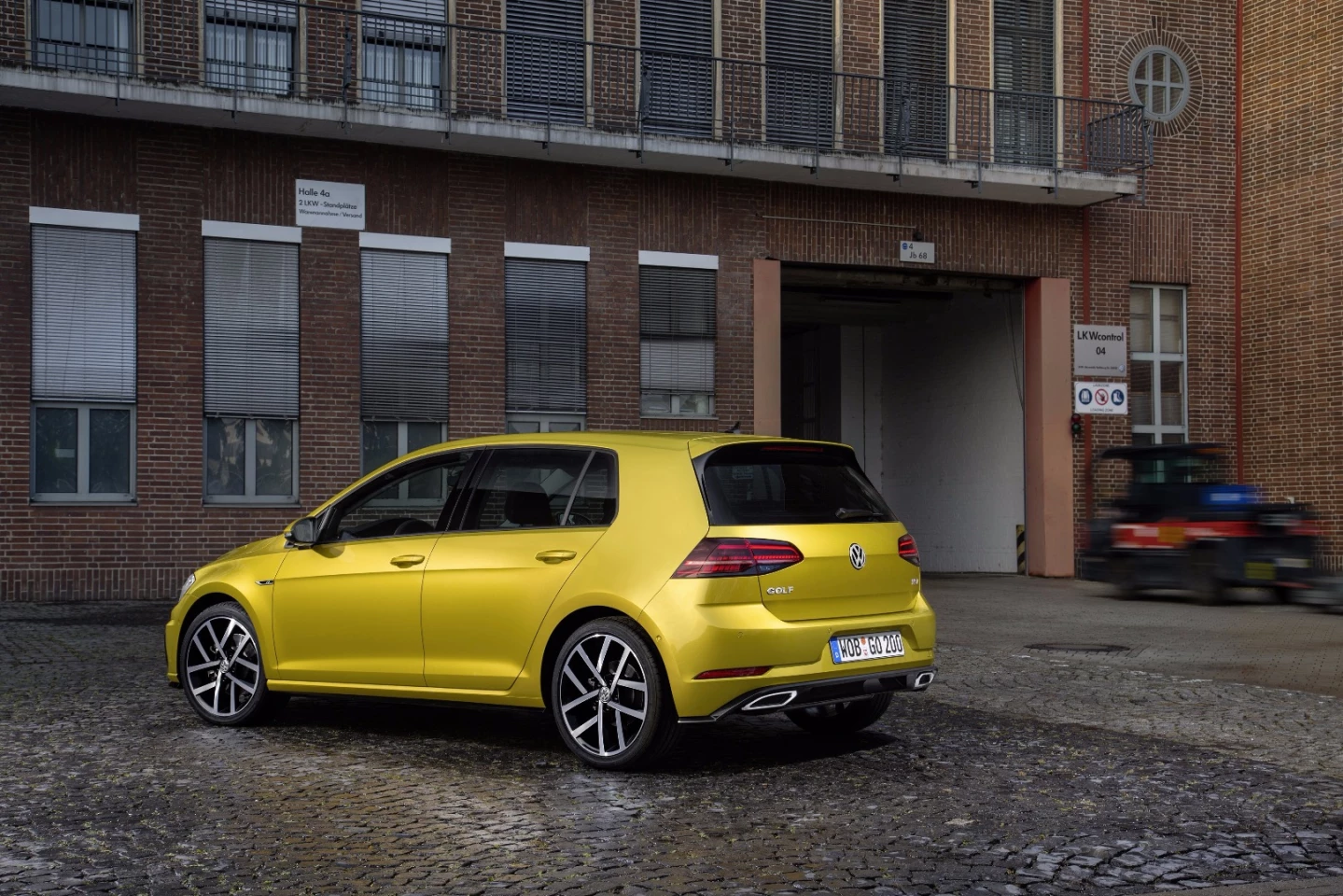 The yellow of this car is a new color for the Golf