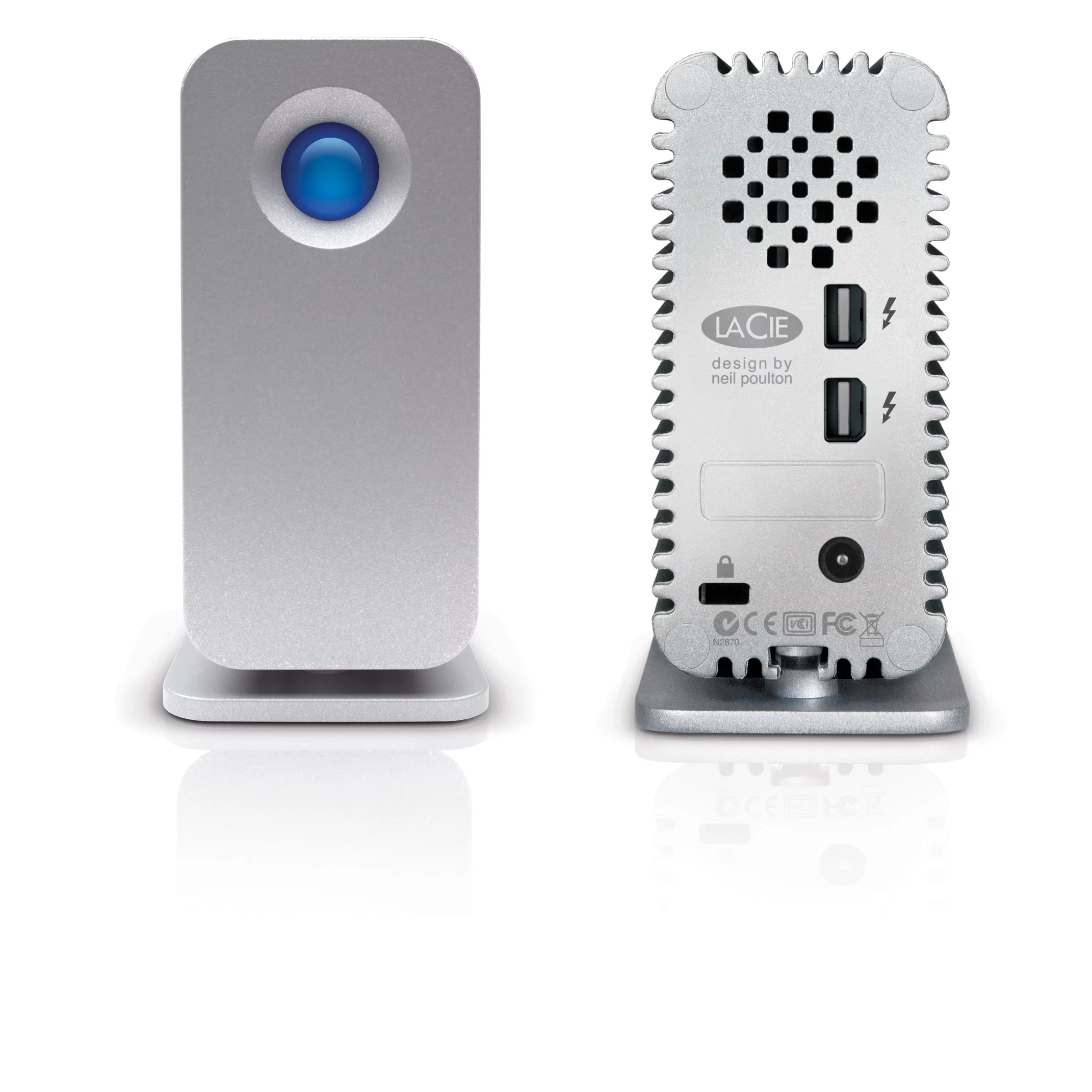 The LaCie Little Big Disk Thunderbolt Series SSD front and back