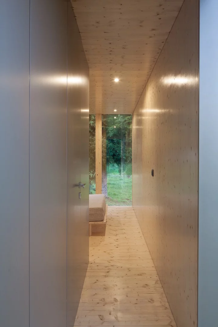 View toward one of the large glazed doors