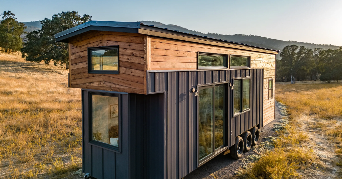 Rustic tiny house combines towability with a spacious and open interior