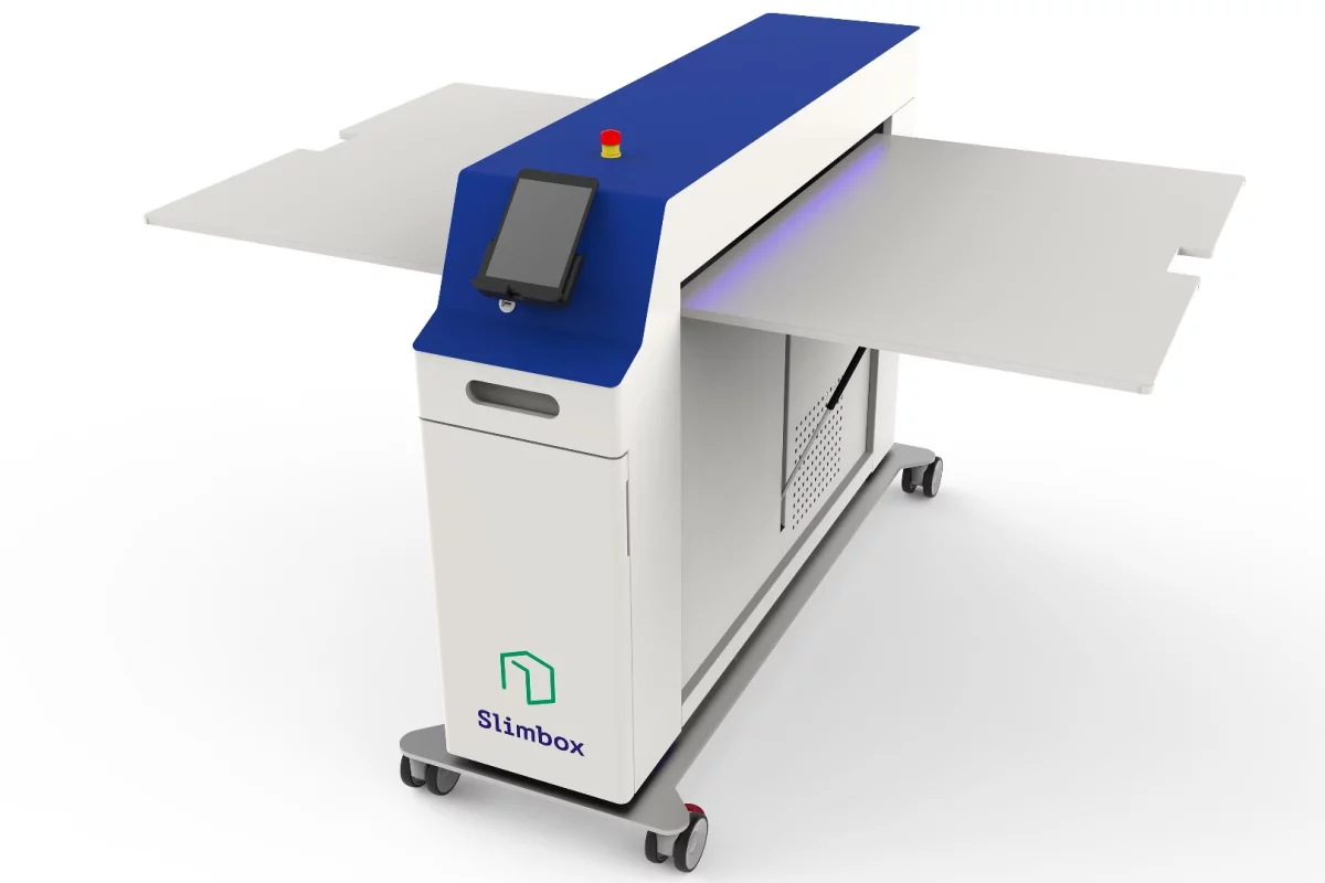 The Slimbox laser-cuts sheets of cardboard to create custom boxes