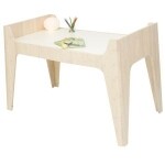 Castor & Chouca's Soleil convertible baby bed starts life as a cradle and ends up as a junior desk
