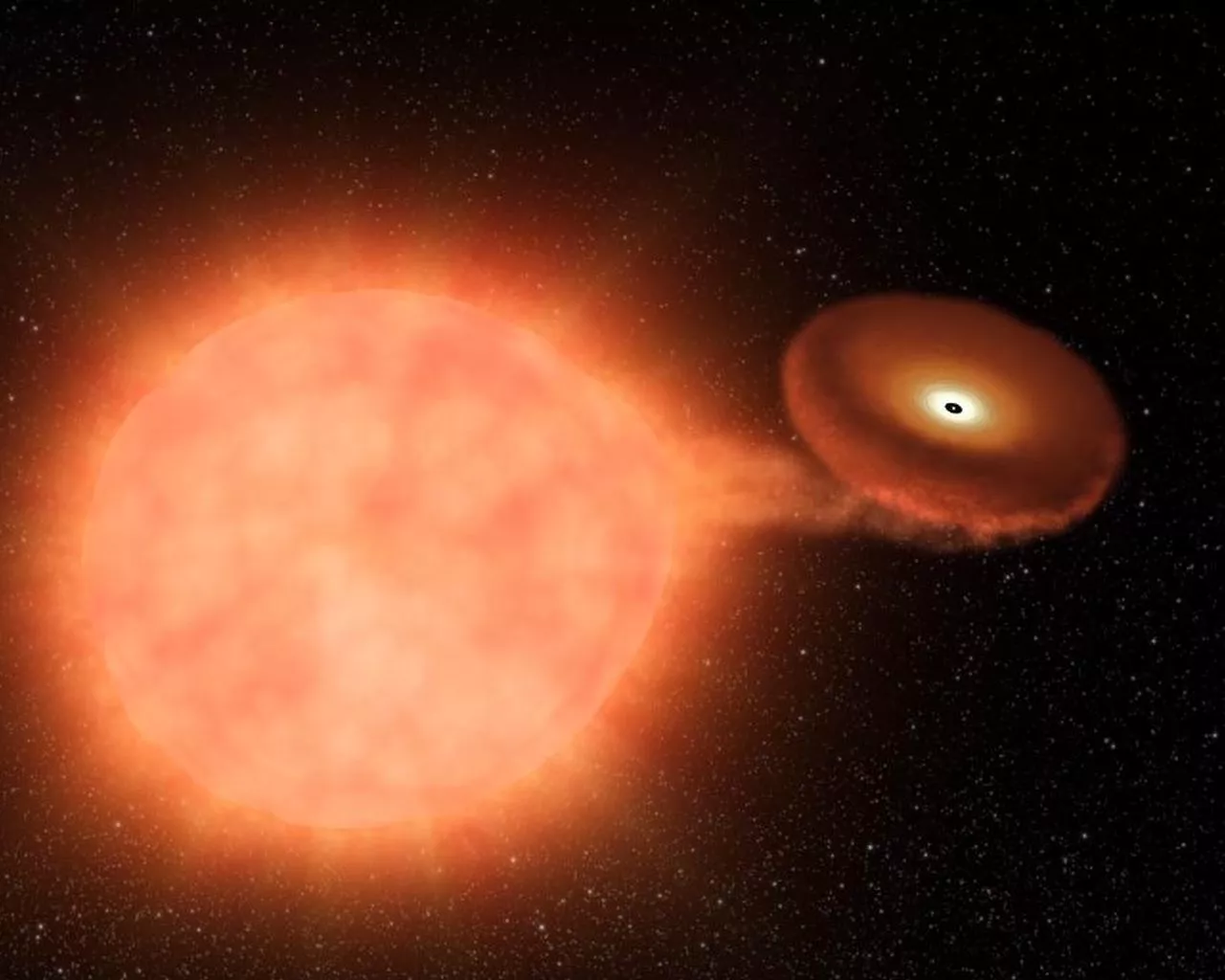 Artist's concept of a binary system set to go nova this century