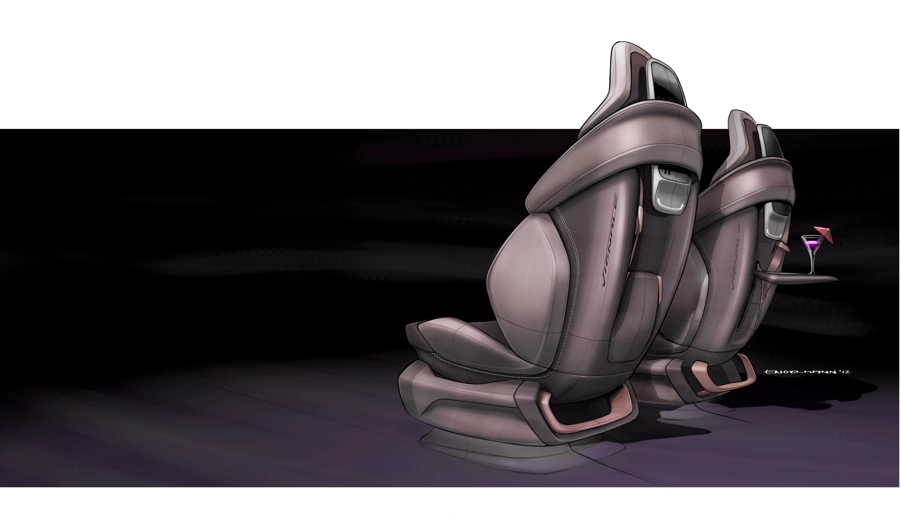 The Ford S-Max Concept color sketch of the front passenger seat