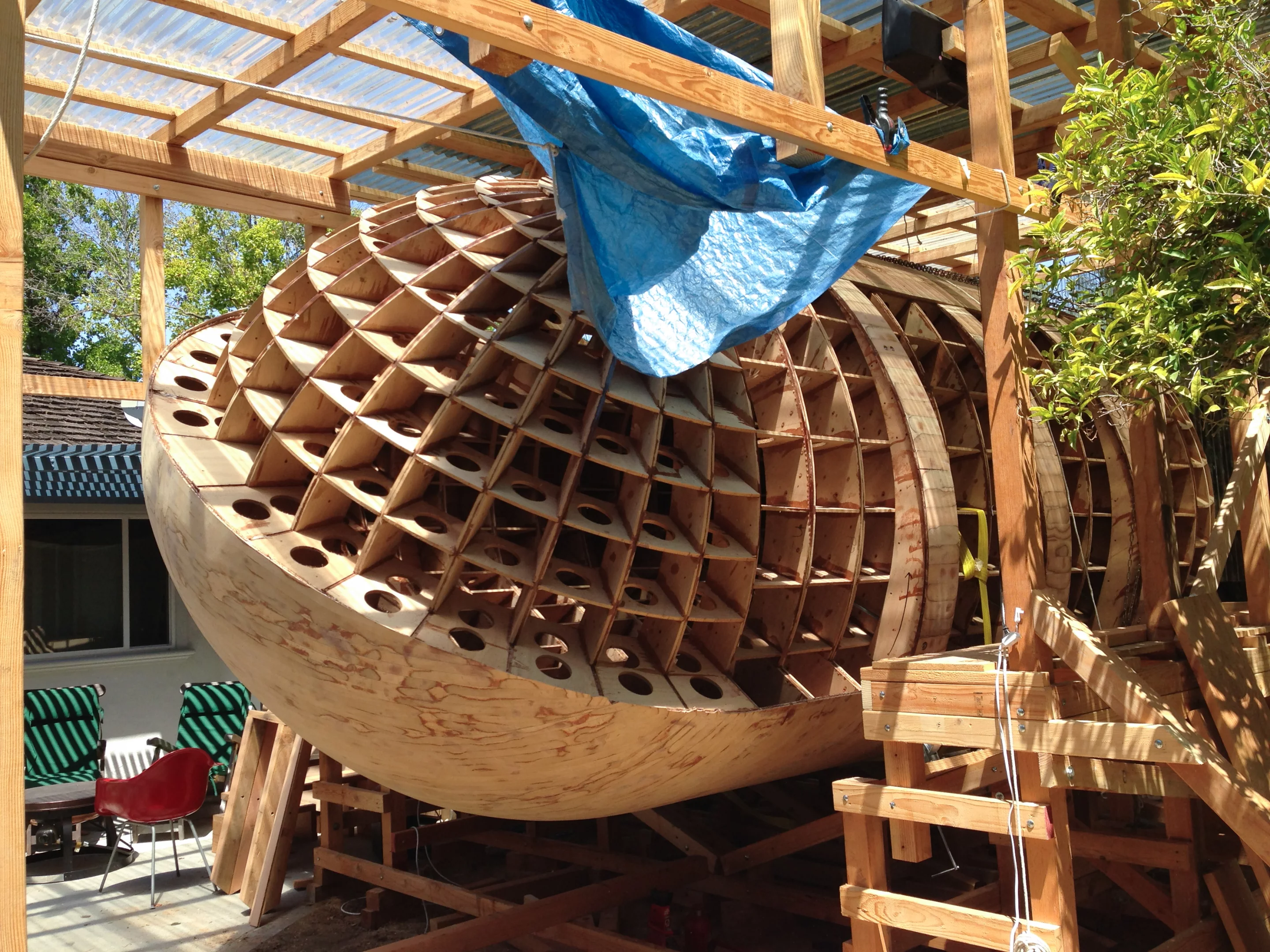 The escape pod is kept in the designer's garden (Photo: Chris Robinson)