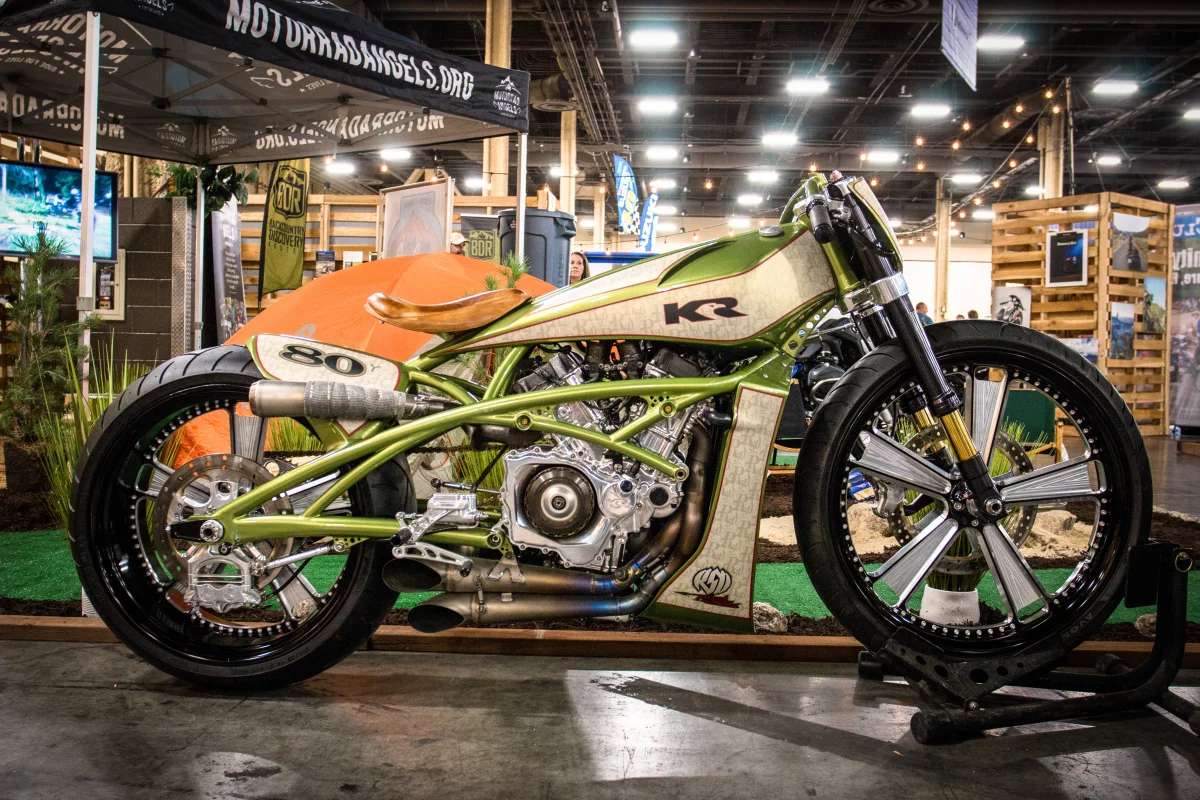 Roland Sands built this extraordinary KRV5 tracker, a gorgeous custom built around a Kenny Roberts V5 MotoGP engine (circa 2002-05)