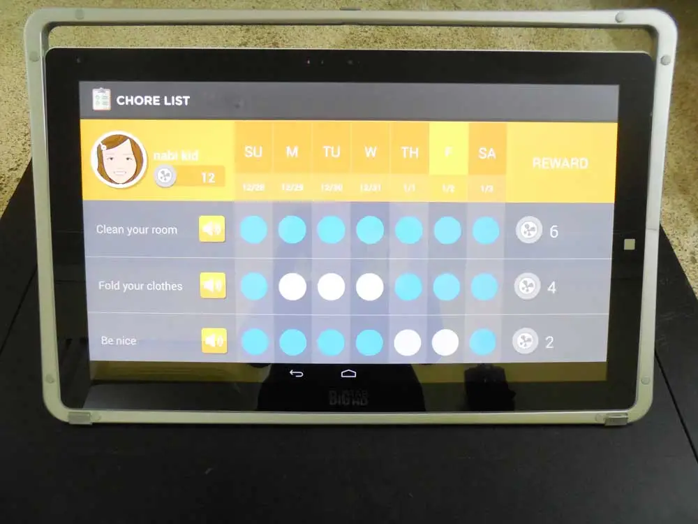 Parents can set up chore lists for their kids to complete (Photo: Lakshmi Sandhana/Gizmag.com)